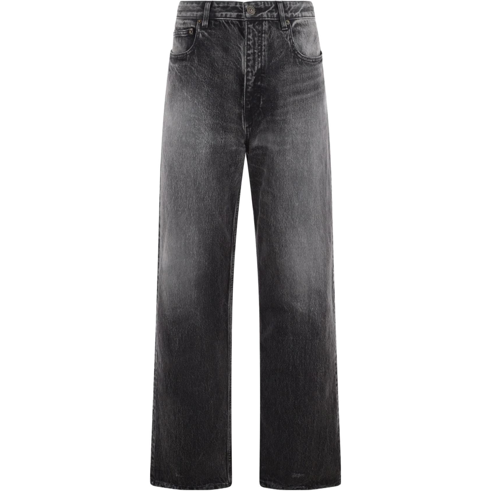 Balenciaga Washed Loose Fit Straight Jeans Grey  Style. 751110TBP473340