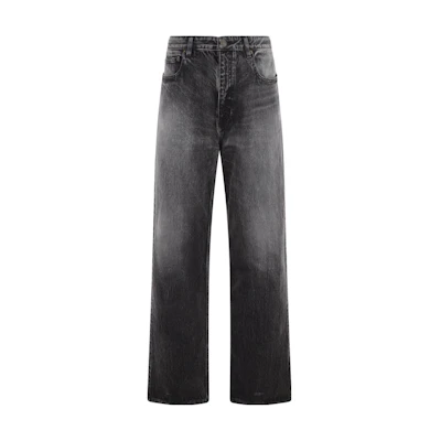 Balenciaga Washed Loose Fit Straight Jeans Grey Style. 751110TBP473340