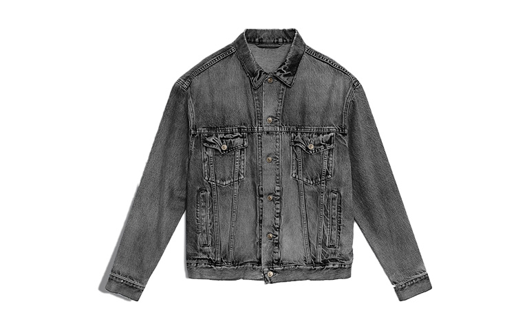 Balenciaga Washed Vintage Denim Jacket with Back Logo Grey - 557351TBP471450 圖 2