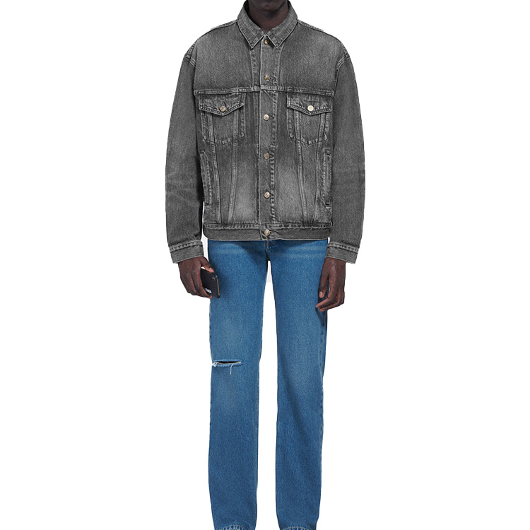 Balenciaga Washed Vintage Denim Jacket with Back Logo Grey - 557351TBP471450 圖 4