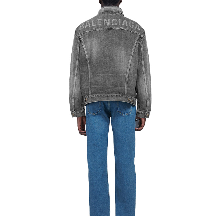 Balenciaga Washed Vintage Denim Jacket with Back Logo Grey - 557351TBP471450 圖 5