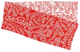 Balenciaga Wave Allover Logo Scarf Red/White Balenciaga Wave Allover Logo Scarf Red/White
