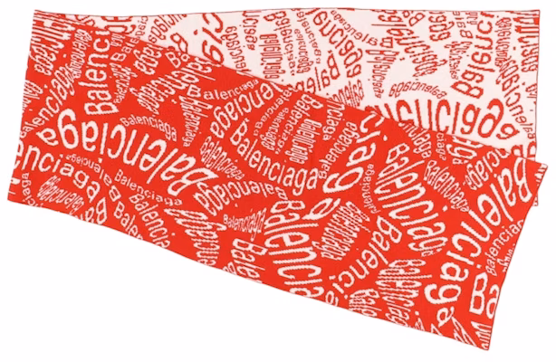 Balenciaga Wave Allover Logo Scarf Red/White Buy Balenciaga Wave Allover Logo Scarf Red/White