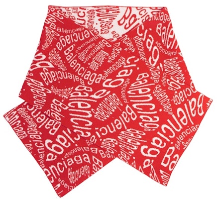 Balenciaga Wave Allover Logo Scarf Red/White Order Balenciaga Wave Allover Logo Scarf Red/White