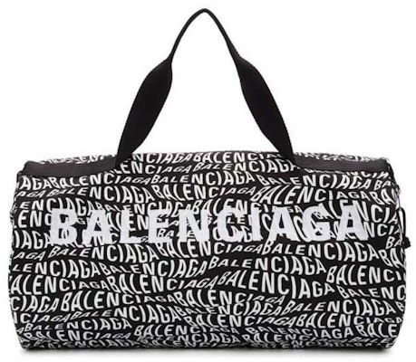 巴黎世家波浪标志健身包 黑色/白色 Buy 巴黎世家波浪标志健身包 黑色/白色