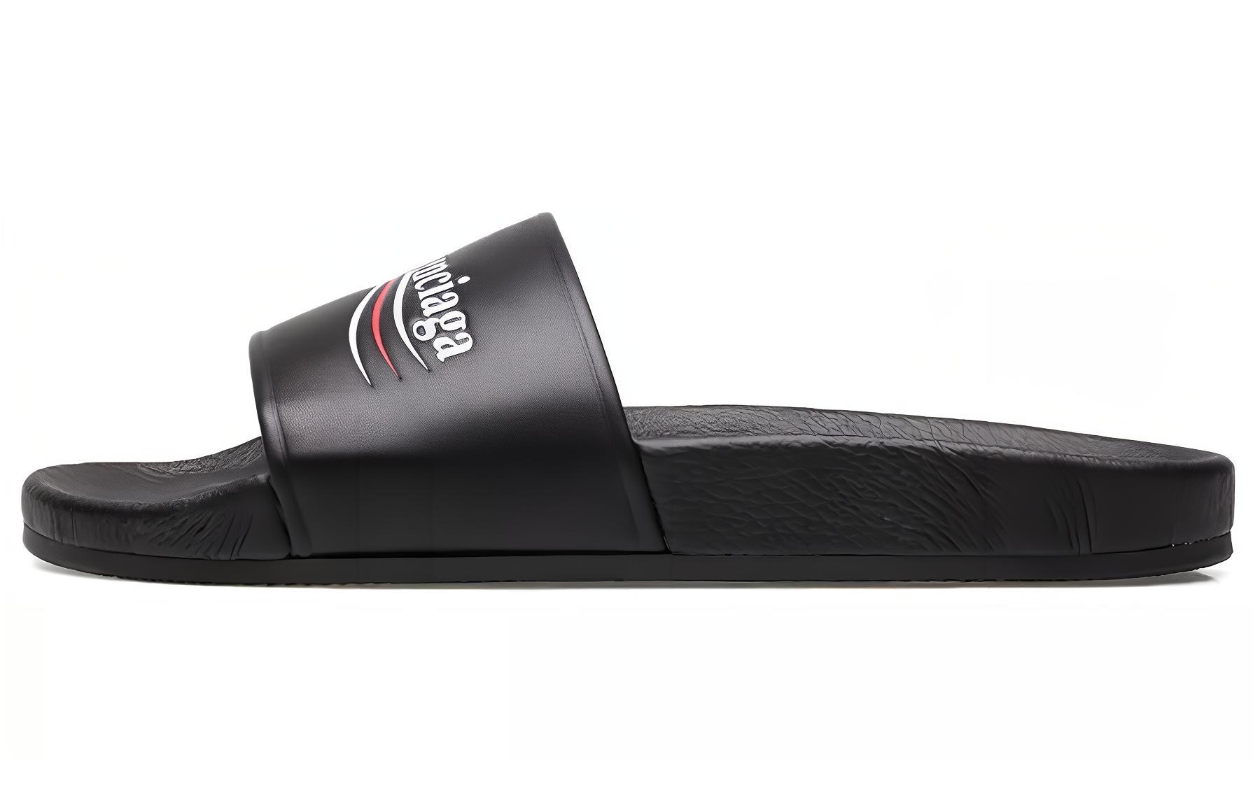 Balenciaga Wave Logo Slippers Sandals Black 530562WAM001091