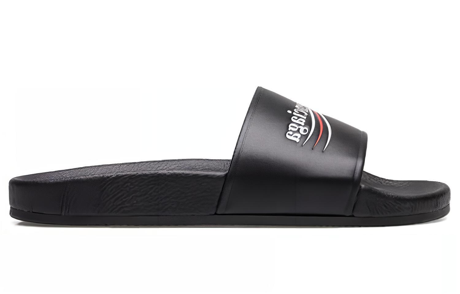 Order Balenciaga Wave Logo Slippers Sandals Black 530562WAM001091