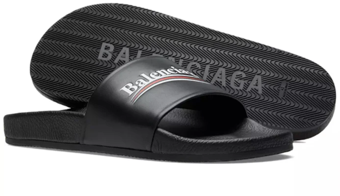 Balenciaga Wave Logo Slippers Sandals Black 530562WAM001091 Purchase Balenciaga Wave Logo Slippers Sandals Black 530562WAM001091
