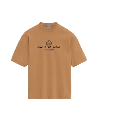 Balenciaga Wheat Crown Logo Tee Beige 594579TGV609605
