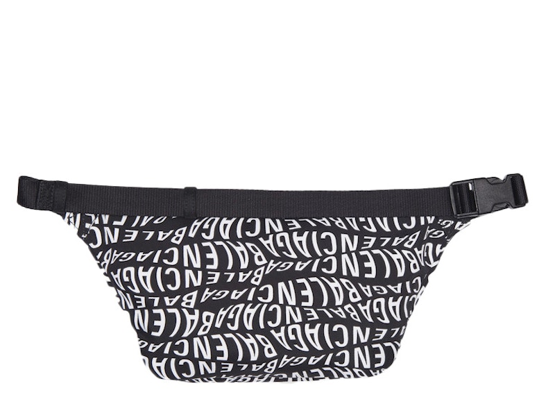 Order 巴黎世家輪式腰包，黑/白色號輪標誌款。