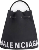 Balenciaga Wheel Drawstring Bucket Bag Extra Small Black Balenciaga Wheel Drawstring Bucket Bag Extra Small Black