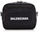 Balenciaga Wheel Logo Embroidered Camera Bag Black
