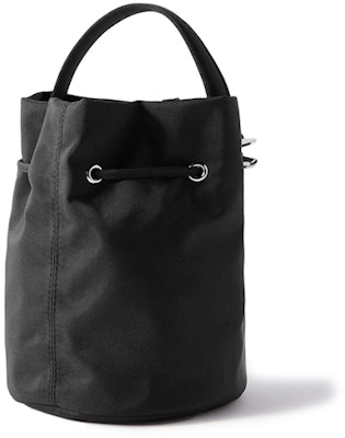 Balenciaga Wheel Shell Drawstring Bucket Bag XS Black/White Order Balenciaga Wheel Shell Drawstring Bucket Bag XS Black/White