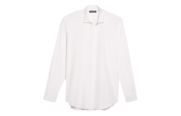 Balenciaga White Cotton Tuxedo Long Sleeve Shirt 622069TYB189000