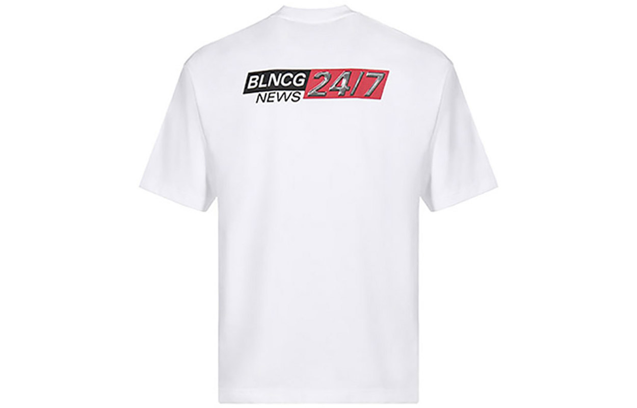 Balenciaga White Crew Neck Short Sleeve T-Shirt 612966TIVD19000