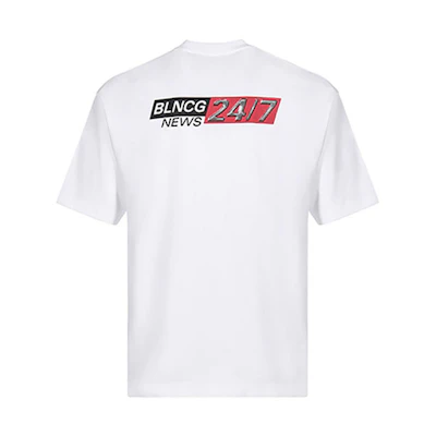 Balenciaga White Crew Neck Short Sleeve T-Shirt 612966TIVD19000
