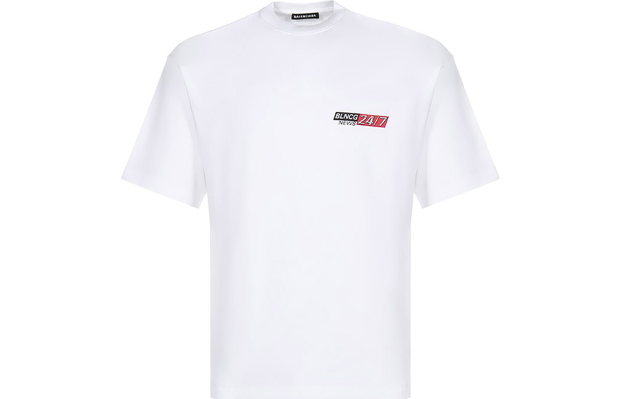 Balenciaga White Crew Neck Short Sleeve T-Shirt 612966TIVD19000 圖 3