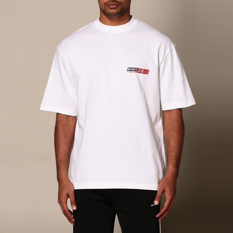 Balenciaga White Crew Neck Short Sleeve T-Shirt 612966TIVD19000 圖 4