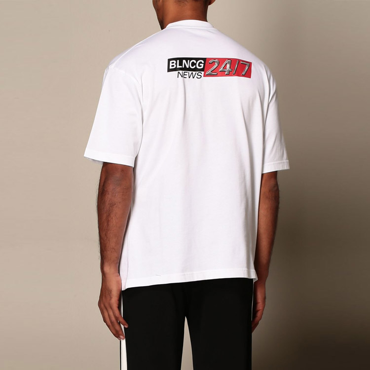 Balenciaga White Crew Neck Short Sleeve T-Shirt 612966TIVD19000 圖 5
