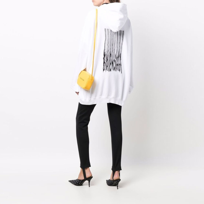 Balenciaga White Fringe Print Hoodie Unisex Couple Style Long Sleeve Pullover. 651799TKVE69040 圖 4