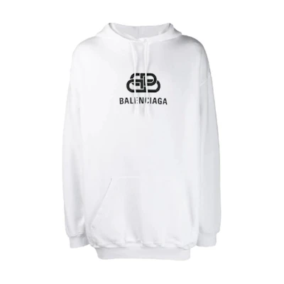 Balenciaga White Graphic Print Pullover Hoodie Long Sleeve 578138TEV199044