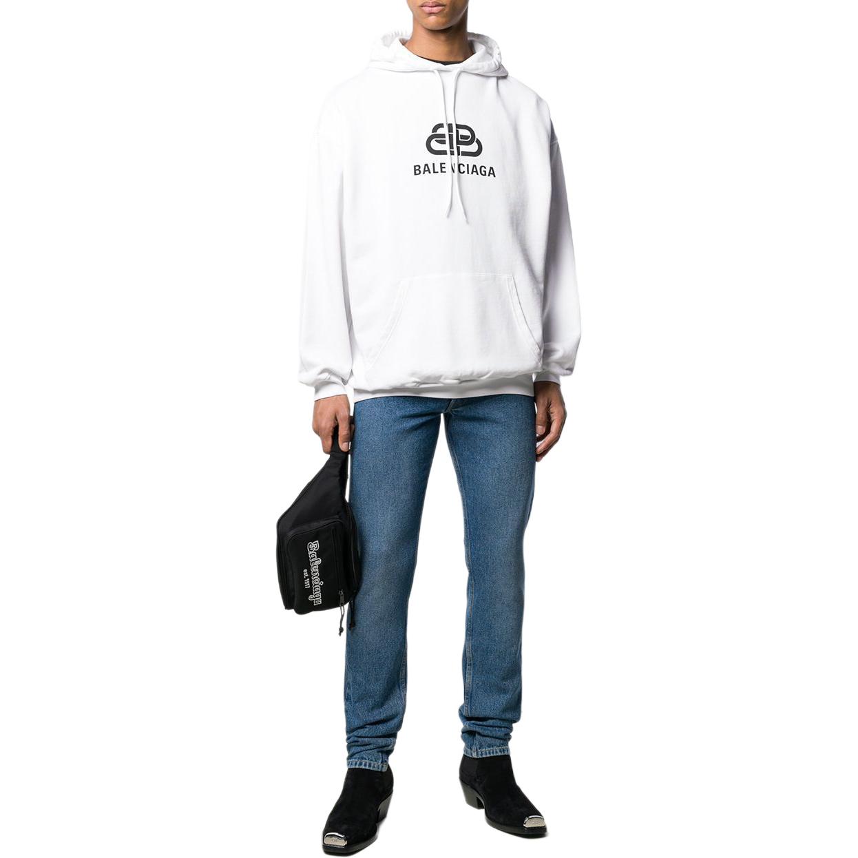 Balenciaga White Graphic Print Pullover Hoodie Long Sleeve 578138TEV199044 圖 7