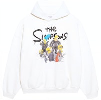 Balenciaga White Hoodie Letter Cartoon Print Oversized Casual Style. 675003TLVG89016 Balenciaga White Hoodie Letter Cartoon Print Oversized Casual Style. 675003TLVG89016