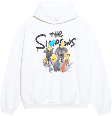 Balenciaga White Hoodie Letter Cartoon Print Oversized Casual Style. 675003TLVG89016 Order Balenciaga White Hoodie Letter Cartoon Print Oversized Casual Style. 675003TLVG89016