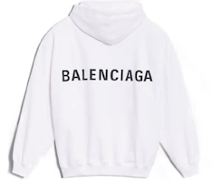 Balenciaga White Hoodie with Back Logo 556143TAV379000 Balenciaga White Hoodie with Back Logo 556143TAV379000