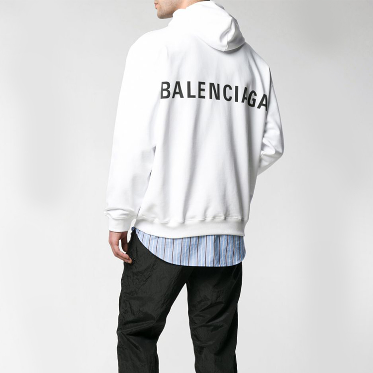 Purchase Balenciaga 白色後背Logo連帽衫 556143TAV379000