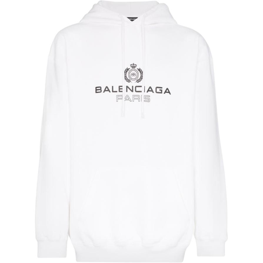 Balenciaga White Letter Print Hoodie Long Sleeve 570811TGV709000