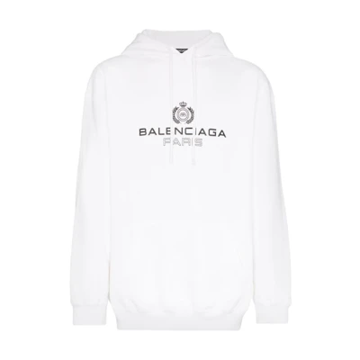 Balenciaga White Letter Print Hoodie Long Sleeve 570811TGV709000