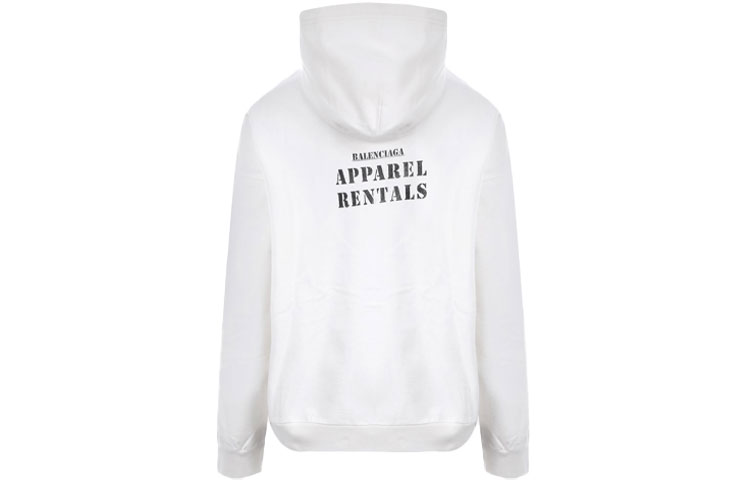 Balenciaga White Letter Printed Pullover Hoodie 674986TLVA73307
