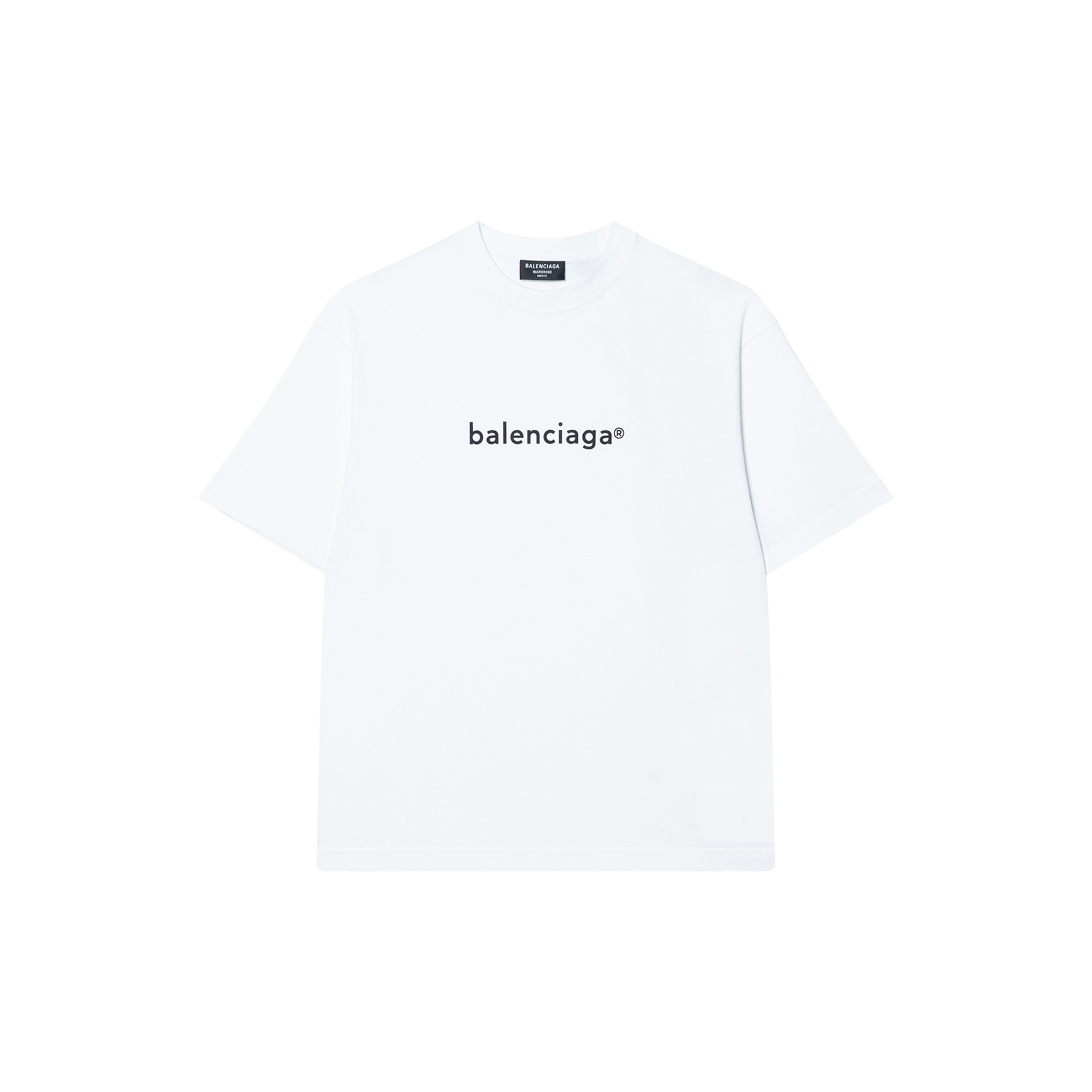 Buy Balenciaga White Logo Print Comfortable Short Sleeve T-Shirt 612966TIV549040