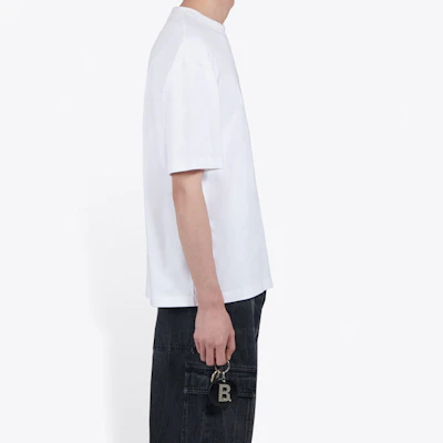 Balenciaga White Logo Print Comfortable Short Sleeve T-Shirt 612966TIV549040 Shop Balenciaga White Logo Print Comfortable Short Sleeve T-Shirt 612966TIV549040
