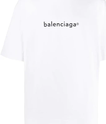 Balenciaga White Logo Print Comfortable Short Sleeve T-Shirt 612966TIV549040 Details for Balenciaga White Logo Print Comfortable Short Sleeve T-Shirt 612966TIV549040