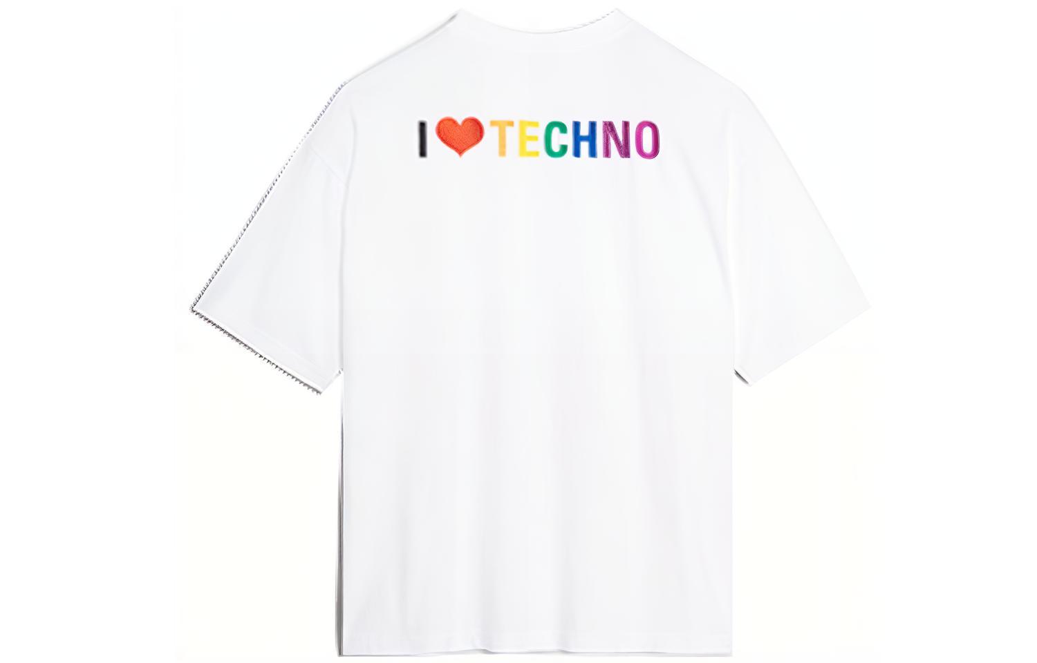 Balenciaga White Logo Print Crewneck Loose-Fit T-Shirt 556133TDV209000
