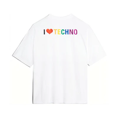 Balenciaga White Logo Print Crewneck Loose-Fit T-Shirt 556133TDV209000