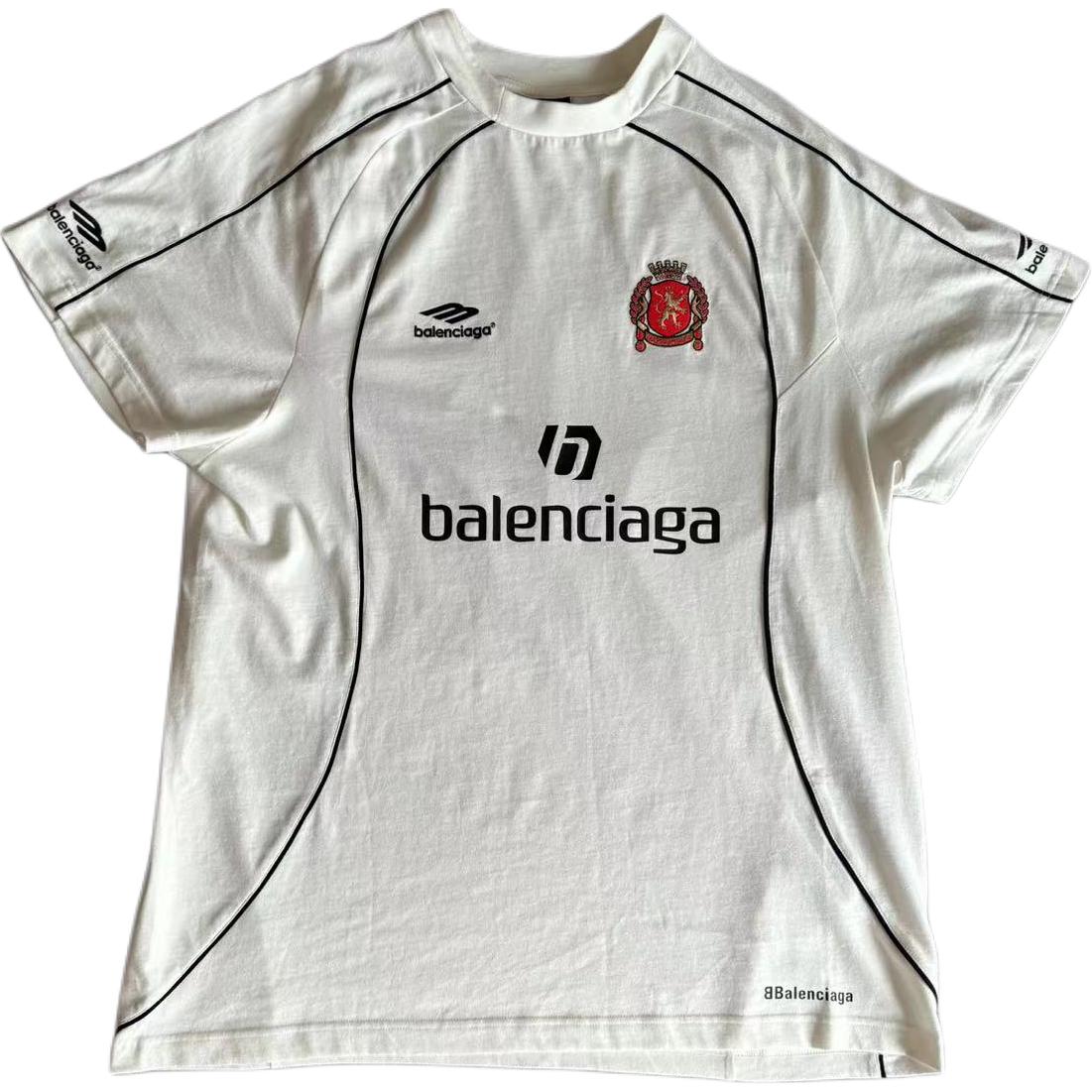 Balenciaga White Logo Print Oversized Unisex Crewneck T-Shirt. 777705TPVR59040