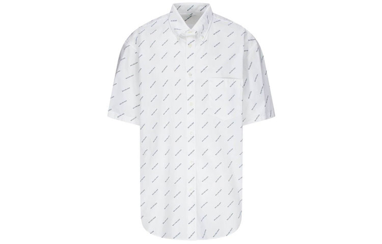 Order 발렌시아가 화이트 로고 프린트 반팔 셔츠 레귤러 핏 534332TBL969040