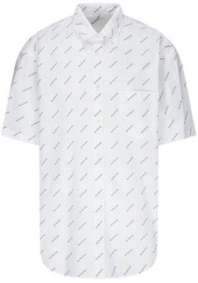 발렌시아가 화이트 로고 프린트 반팔 셔츠 레귤러 핏 534332TBL969040 Order 발렌시아가 화이트 로고 프린트 반팔 셔츠 레귤러 핏 534332TBL969040