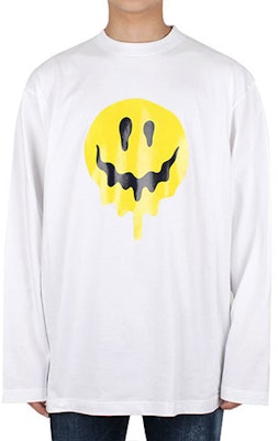 バレンシアガ ホワイト スマイル スケルトンプリント 長袖Tシャツ レギュラーフィット 651796TKVA18639 Buy バレンシアガ ホワイト スマイル スケルトンプリント 長袖Tシャツ レギュラーフィット 651796TKVA18639