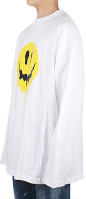 Balenciaga 白色微笑骷髏印花長袖T恤 常規剪裁。 651796TKVA18639 Shop Balenciaga 白色微笑骷髏印花長袖T恤 常規剪裁。 651796TKVA18639