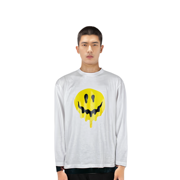 Purchase バレンシアガ ホワイト スマイル スケルトンプリント 長袖Tシャツ レギュラーフィット 651796TKVA18639