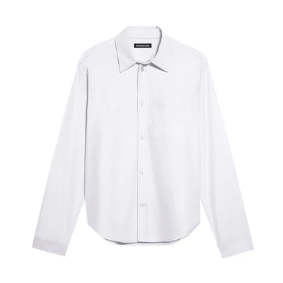 Balenciaga White Solid Color Long Sleeve Casual Shirt Regular Fit. 662981TYB189000