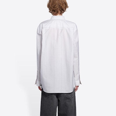 Camisa Balenciaga Blanca de Rayas Manga Larga Ajuste Holgado 662983TKM419040 Purchase Camisa Balenciaga Blanca de Rayas Manga Larga Ajuste Holgado 662983TKM419040