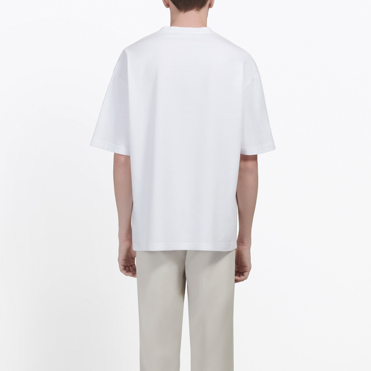 Shop バレンシアガ メンズ BBロゴ入りホワイトTシャツ クラシックプリント 570803TEV489044