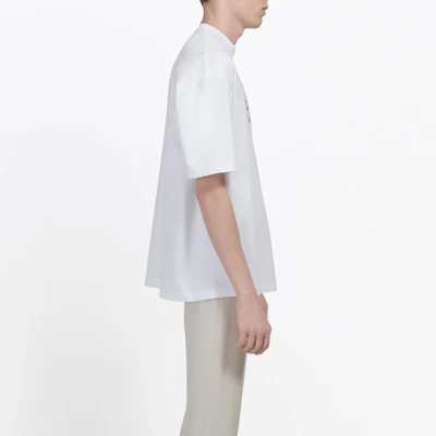 Balenciaga White T-shirt with BB Logo for Men Classic Print 570803TEV489044 Details for Balenciaga White T-shirt with BB Logo for Men Classic Print 570803TEV489044