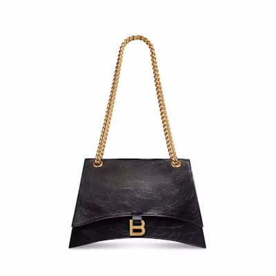 Balenciaga Women's Crush Medium Chain Bag Black