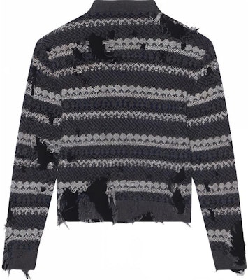 Balenciaga Wool Farisle Patch Sweater 'Grey/Multicolor' Order Balenciaga Wool Farisle Patch Sweater 'Grey/Multicolor'